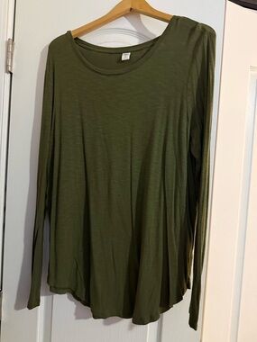 Old Navy luxe Olive Green Long Sleeve Women's Top, size XXL